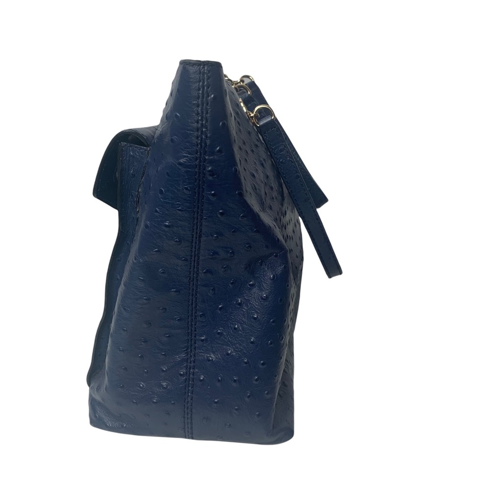Kate Spade a la vita ostrich halsey Large Navy Leather Bag - Picture 4 of 16